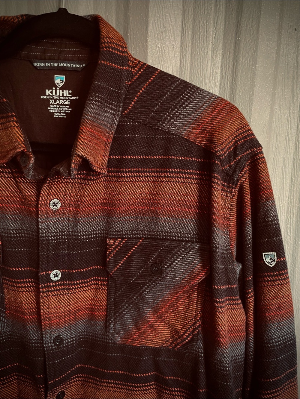 Kuhl Heavy Flannel Disordr Shirt Jacket Stripe Outdoor Work Shacket Utility XL - Picture 4 of 8